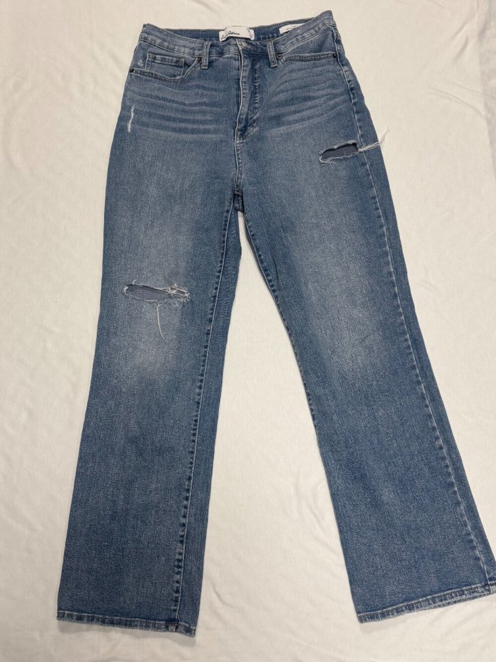 Sam Edelman Yaro High Rise 90s Pinched Waist Distressed Straight Leg Jeans 29